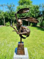 Beeldje - Leaping hare - Brons, Antiek en Kunst