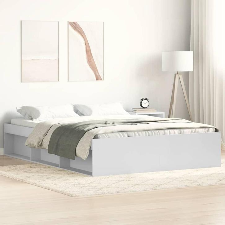 vidaXL Bedframe wit 160x200 cm, Huis en Inrichting, Slaapkamer | Bedden, Nieuw, Verzenden