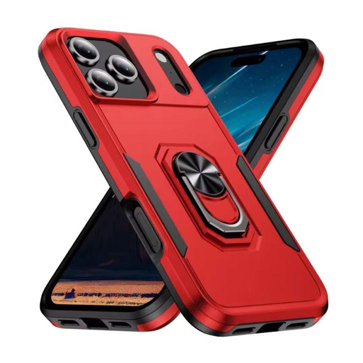 iPhone 16 Pro - Militair Shockproof Hoesje met Kickstand -, Telecommunicatie, Mobiele telefoons | Hoesjes en Screenprotectors | Apple iPhone