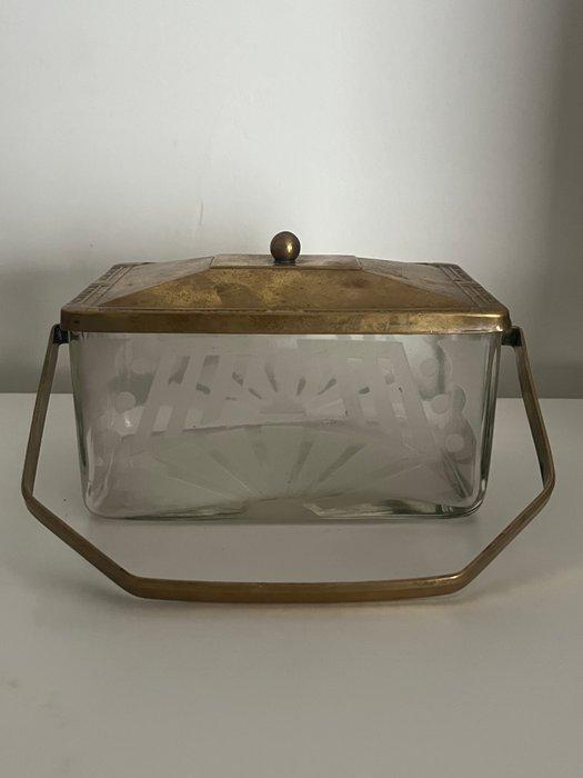 Koekjesdoos - Glas, Messing, Antiek en Kunst, Antiek | Keukengerei