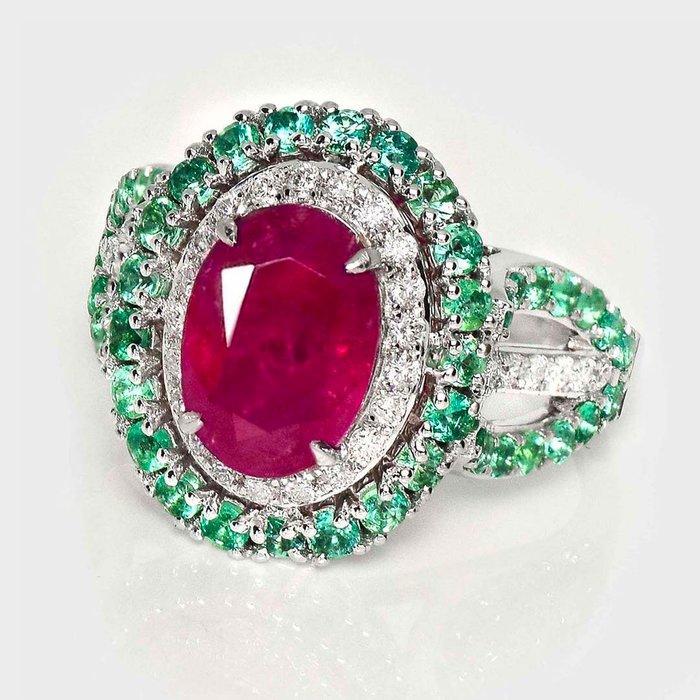 Sans Prix de Réserve - Bague - 18 carats Or blanc, GIA 3,00, Handtassen en Accessoires, Ringen
