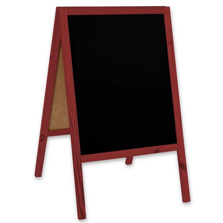 Krijtstoepbord | CLASSIC | Hout | Rood | 600x450x950(h)mm, Zakelijke goederen, Horeca | Keukenapparatuur, Nieuw in verpakking