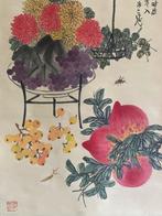 EEN CHINEES BLOEMENSCHILDERIJ, INKT EN KLEUR OP PAPIER,