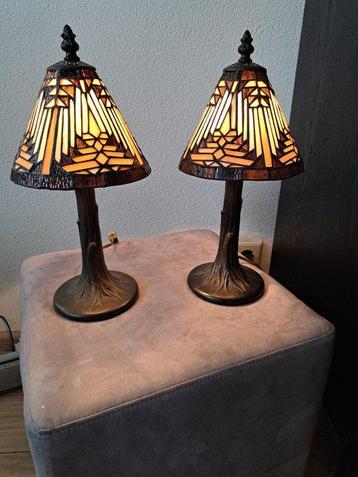 Set Tiffany style tafellamppen Art Deco - Lampe de table (2)