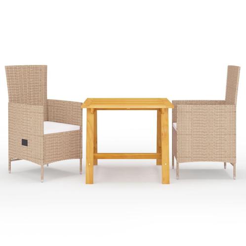 vidaXL Ensemble à manger de jardin 3 pcs Beige, Jardin & Terrasse, Ensembles de jardin, Neuf, Envoi