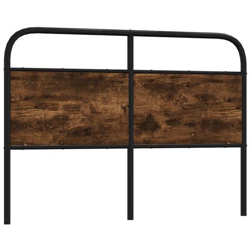 vidaXL Tête de lit chêne fumé 140 cm acier et bois, Maison & Meubles, Chambre à coucher | Lits, Neuf, Envoi