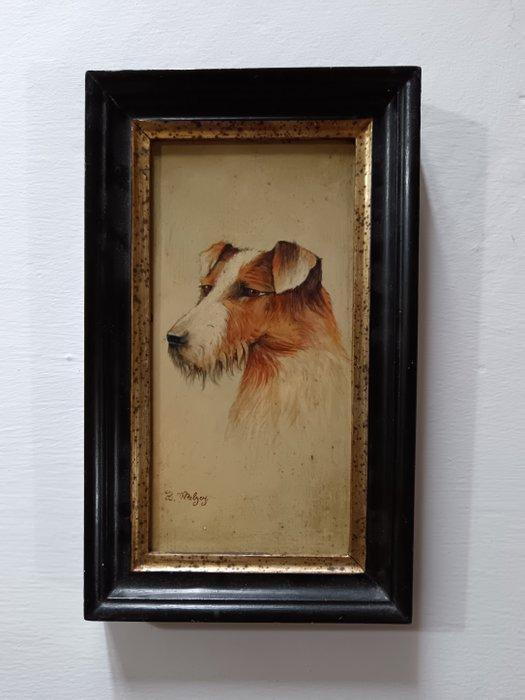 Scuola inglese (XIX) - Fox Terrier, Antiek en Kunst, Kunst | Schilderijen | Klassiek