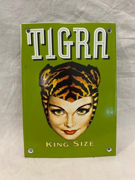 Emaille bord - Tigra King Size - Emaille, Antiek en Kunst, Antiek | Wandborden en Tegels