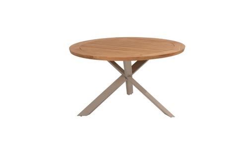 Taste by 4 Seasons Prado tafel latte met teak blad Ø 130 cm, Tuin en Terras, Tuinsets en Loungesets