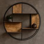 Wandrek Mangohout Bowi Rond 100 cm, Huis en Inrichting, Woonaccessoires | Wandplanken en Boekenplanken, Verzenden, Nieuw
