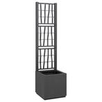 vidaXL Donkergrijze Tuin Planter met Klimrek - 36x36x140 cm, Tuin en Terras, Verzenden, Nieuw