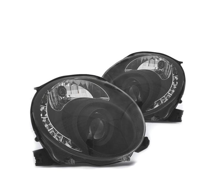 PHARES POUR FIAT 500 07-15 DAYLIGHT TFL FOND NOIR, Autos : Pièces & Accessoires, Éclairage, Envoi