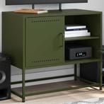 vidaXL Meuble TV vert olive 68x39x60,5 cm acier, Verzenden, Neuf