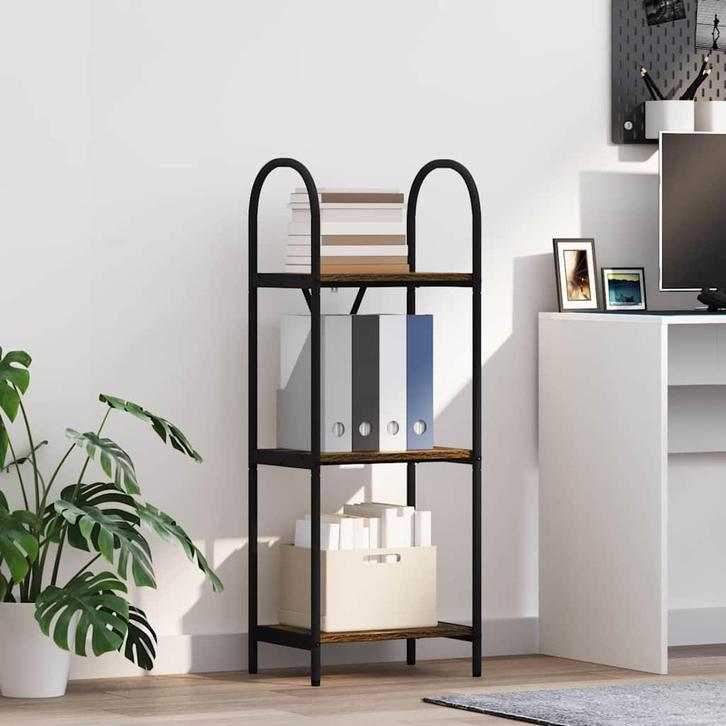 vidaXL Boekenplank Gerookt eiken Bewerkt hout, Huis en Inrichting, Kasten | Boekenkasten, Nieuw, Verzenden