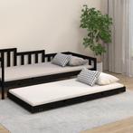 vidaXL Bedframe 75x190 cm massief grenenhout zwart, Huis en Inrichting, Slaapkamer | Bedden, Verzenden, Nieuw
