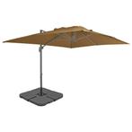 vidaXL Parasol met draagbare voet taupe, Verzenden