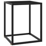 vidaXL Table basse Noir avec verre noir 40x40x50 cm, Neuf, Verzenden