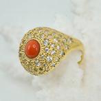 Bloedkoraal - Zilver, Verguld - Ring - CORALLO MEDITERRANEO, Antiek en Kunst