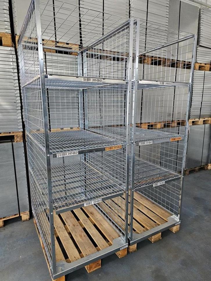 Pallet box 1200x800xH2200mm met 3 legborden (4 niveaus) als, Zakelijke goederen, Kantoor en Winkelinrichting | Magazijn, Stelling en Opslag