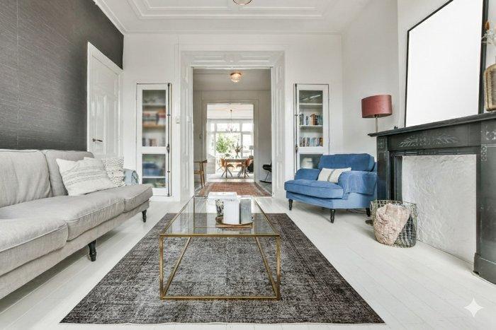 Groot grijs vintage - Vloerkleed - 295 cm - 210 cm - met, Huis en Inrichting, Stoffering | Tapijten en Vloerkleden