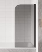 Badwand Torino 80 x 140 cm Rookglas Zwart Badscherm, Verzenden