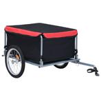 vidaXL Fietstrailer 65 kg zwart en rood, Fietsen en Brommers, Verzenden, Nieuw