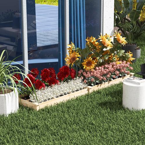 Plantenbakken - Houten - Verhoogd - 2 vakken - bruin, Tuin en Terras, Bloembakken en Plantenbakken, Nieuw, Ophalen of Verzenden