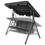 vidaXL Schommelbank met luifel zwart, Tuin en Terras, Verzenden, Nieuw