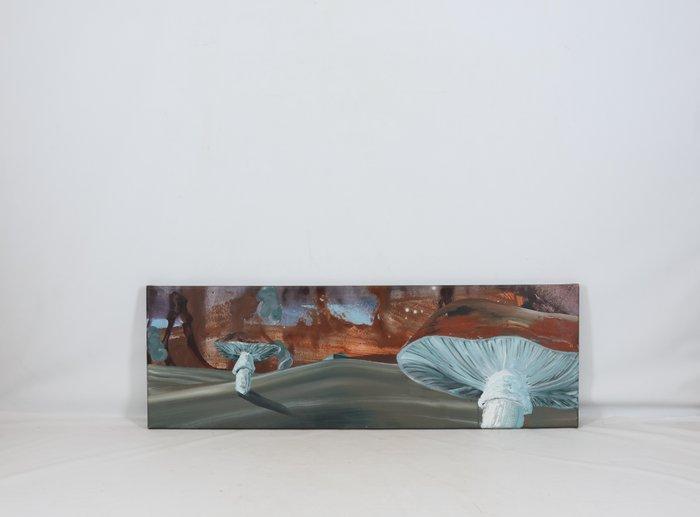 Anutosh (1970) - Huis achter de heuvel, Antiek en Kunst, Kunst | Schilderijen | Modern