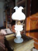 Mid Century Victorian white opaline table oil lamp -