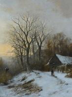 W H Eickelberg (1845-1920) - Winter in Laren Blaricum