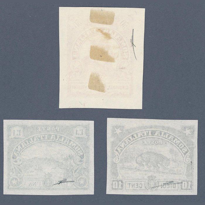 Italiaans Somalië - drie lithografische proefdrukken van het, Postzegels en Munten, Postzegels | Europa | Italië