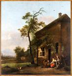 Nederlandse school (XVIII) - Scena pastorale in un paesaggio, Antiek en Kunst, Kunst | Schilderijen | Klassiek