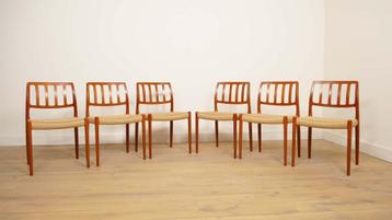 6 x Niels Otto Møller eetkamerstoelen | Model 83 | Papercord, Ophalen of Verzenden, Nieuw