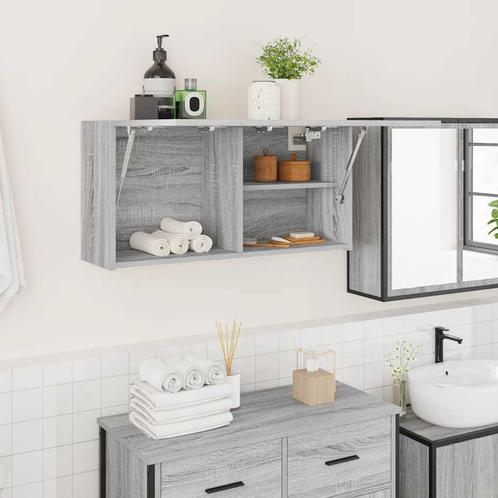 vidaXL Badkamerwandkast 80x25x40 cm bewerkt hout grijs, Huis en Inrichting, Tafels | Kaptafels, Nieuw, Verzenden