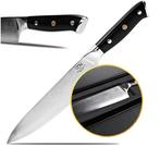 Tweedekans | VDN Elegance Damaststaal Koksmes 21 cm – Zwart, Ophalen of Verzenden, Nieuw in verpakking