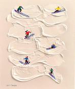Juli Lampe (1980) - Ski Lovers in the snow clouds., Antiquités & Art