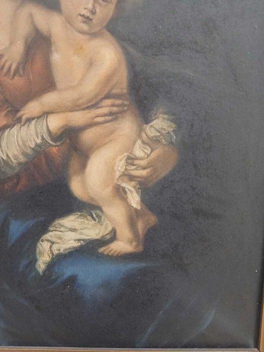 Europese school (XX) - NO RESERVE - La Virgen con el Niño, Antiek en Kunst, Kunst | Schilderijen | Klassiek