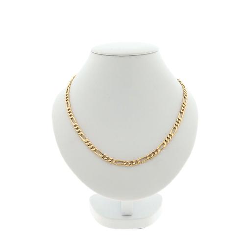 Gouden Figaro schakel ketting | 51,5 cm (heren ketting), Handtassen en Accessoires, Kettingen, Overige kleuren, Gebruikt, Goud