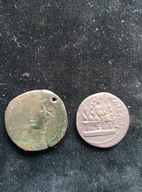 Romeinse Rijk Lot von zwei Münzen (Sesterz, Tetra-Drachme), Postzegels en Munten, Munten | Europa | Niet-Euromunten
