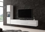 Wandmeubel Hoogglans Wit Set van 2 TV-Meubel, Nieuw, 150 tot 200 cm, 25 tot 50 cm, Verzenden