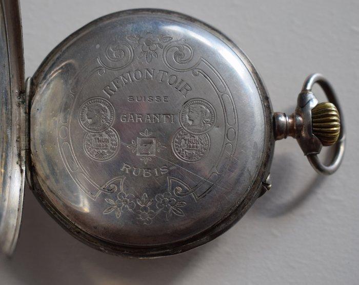 Vintage Peweta Remontoir - 7 Rubis - 800 Silver Pocket watch, Handtassen en Accessoires, Horloges | Heren