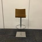 barkruk zithoogte 75 cm, bruin (zebrano) MDF zitting, chroom, Huis en Inrichting, Barkrukken, Gebruikt