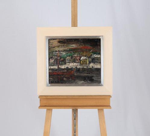 Hubert de Vries (1899-1979) - Dorp aan het water, Antiek en Kunst, Kunst | Schilderijen | Klassiek