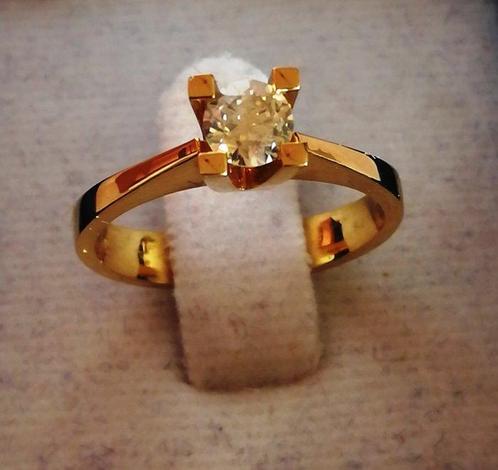 Zonder Minimumprijs - Ring - 18 karaat Geel goud Diamant, Handtassen en Accessoires, Ringen