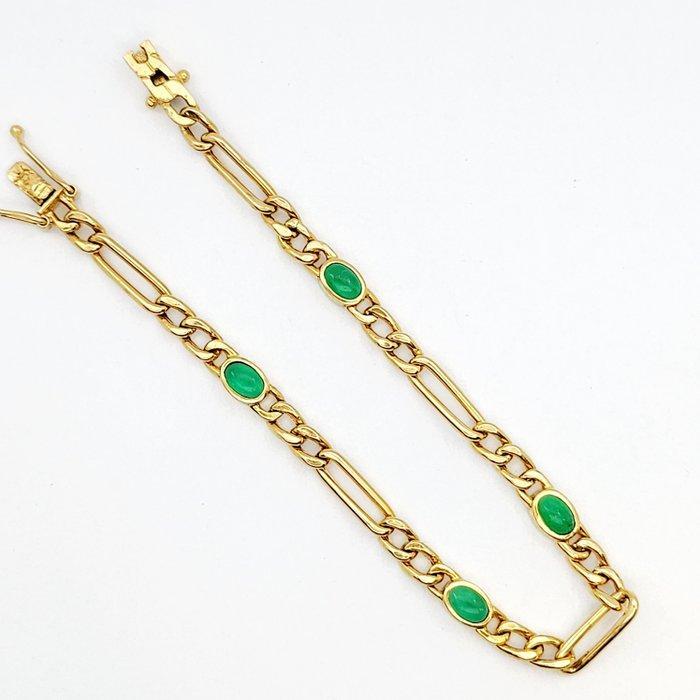 Armring - 18 karaat Geel goud - 2.00ct. tw. Smaragd, Handtassen en Accessoires, Antieke sieraden