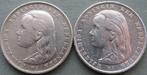 Nederland. Wilhelmina. 1 Gulden 1892 en 1897  (Zonder, Postzegels en Munten