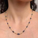 Collier de saphirs bleus naturels, rondelle facettée à