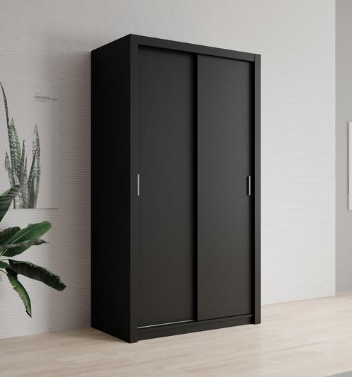 Kledingkast mat zwart - 120x62x215 - Kleerkast schuifdeur, Huis en Inrichting, Kasten | Overige, Nieuw, Verzenden