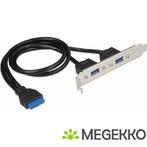 Delock 84836 19pins USB 3.0 moederbordconnector --> 2x USB, Computers en Software, USB Sticks, Verzenden, Nieuw
